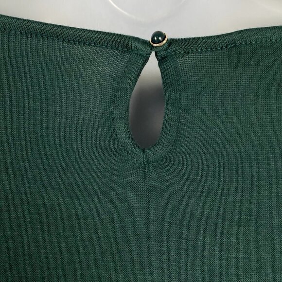 Talbots Top Puff Sleeve Green Solid‎ Polyester Blend NWT Women's 3XP - Picture 7 of 10